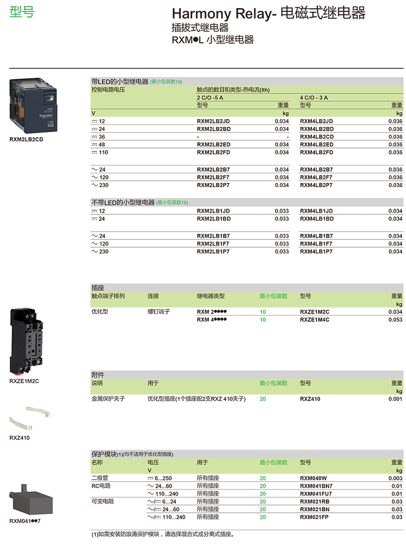 施耐德繼電器一級代理商,施耐德RXM中間繼電器,施耐德小型繼電器型號表
